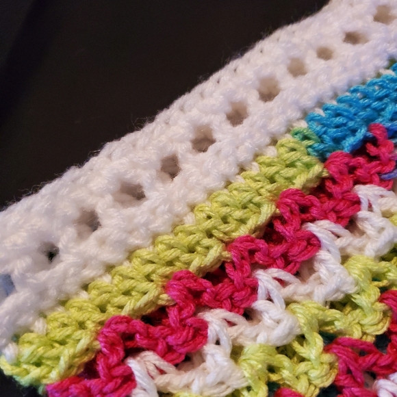 Crochet Candy Stripe Baby Blanket-Afghan/New - Picture 3 of 5